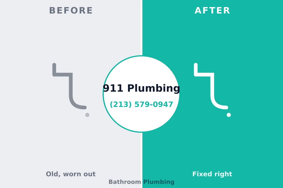 Before and after: plumbing repair Cortland West, NY